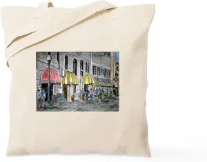 CafePress Savannah Georgia River Street Tote Bag Natural Canvas Tote Bag, Reusable Shopping Bag