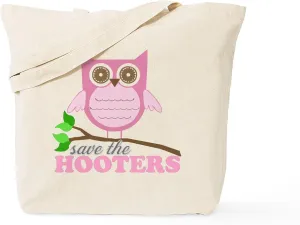 CafePress Save The Hooters Tote Bag Natural Canvas Tote Bag, Reusable Shopping Bag
