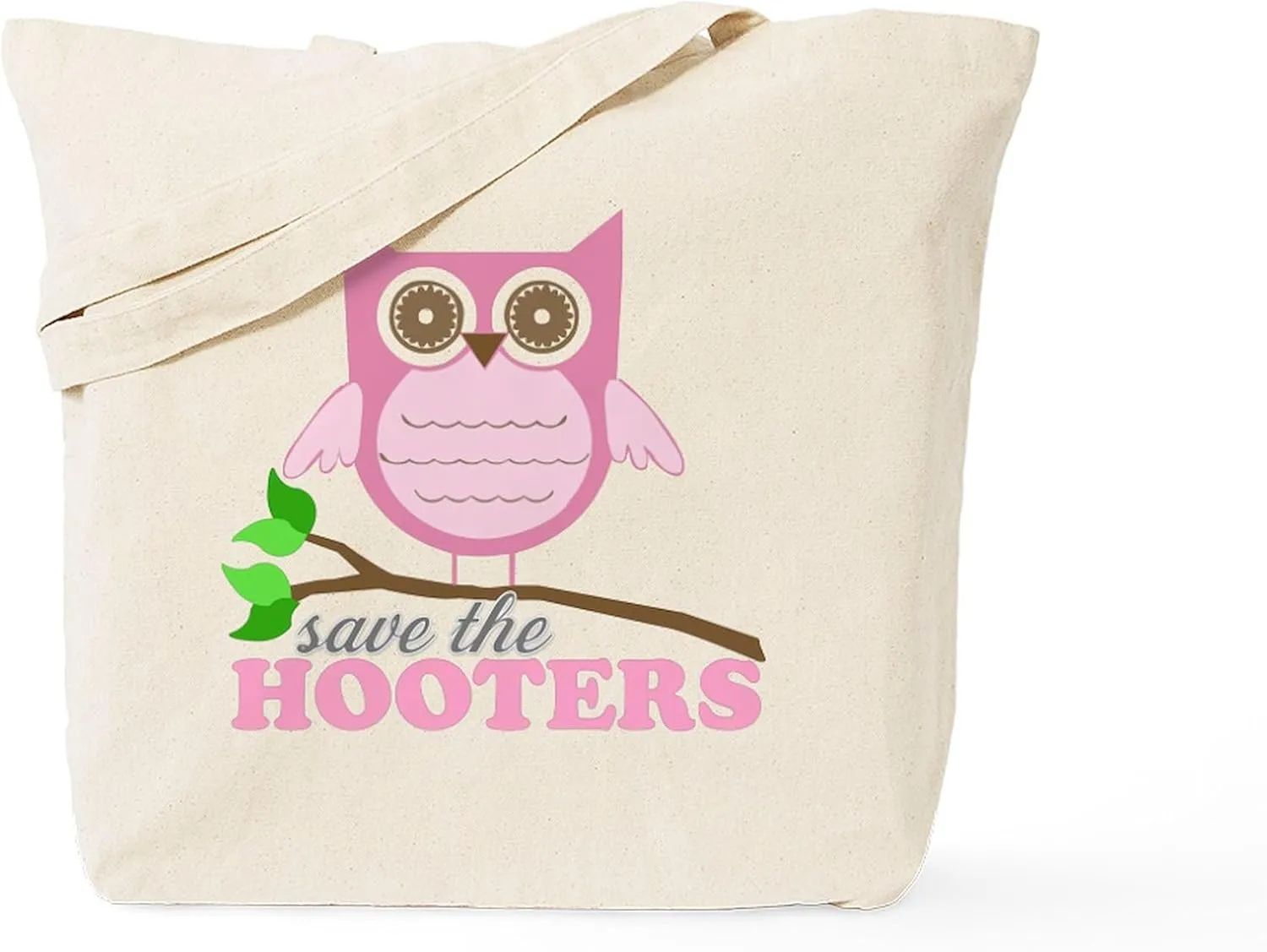 CafePress Save The Hooters Tote Bag Natural Canvas Tote Bag, Reusable Shopping Bag
