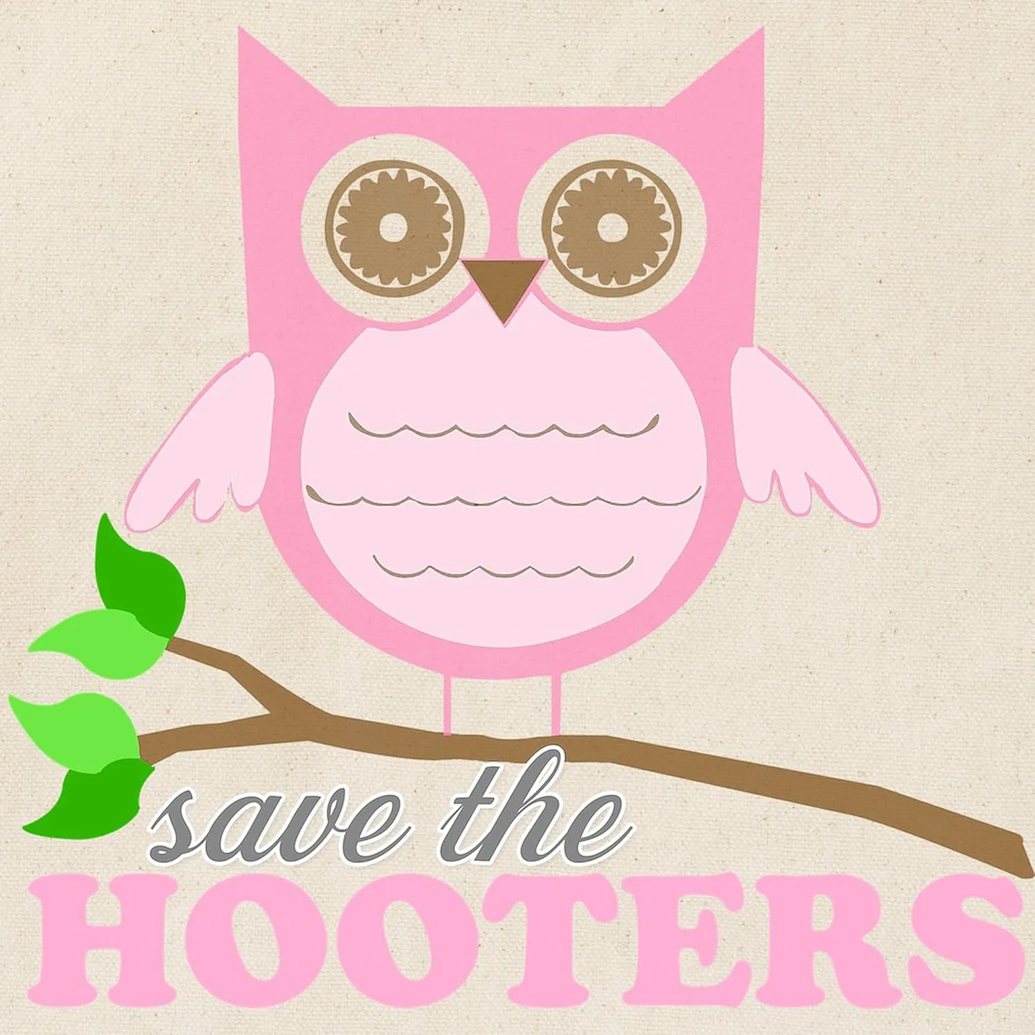 CafePress Save The Hooters Tote Bag Natural Canvas Tote Bag, Reusable Shopping Bag