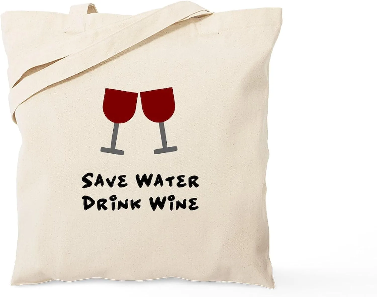 CafePress Save Water Drink Wine Tote Bag Natural Canvas Tote Bag, Reusable Shopping Bag