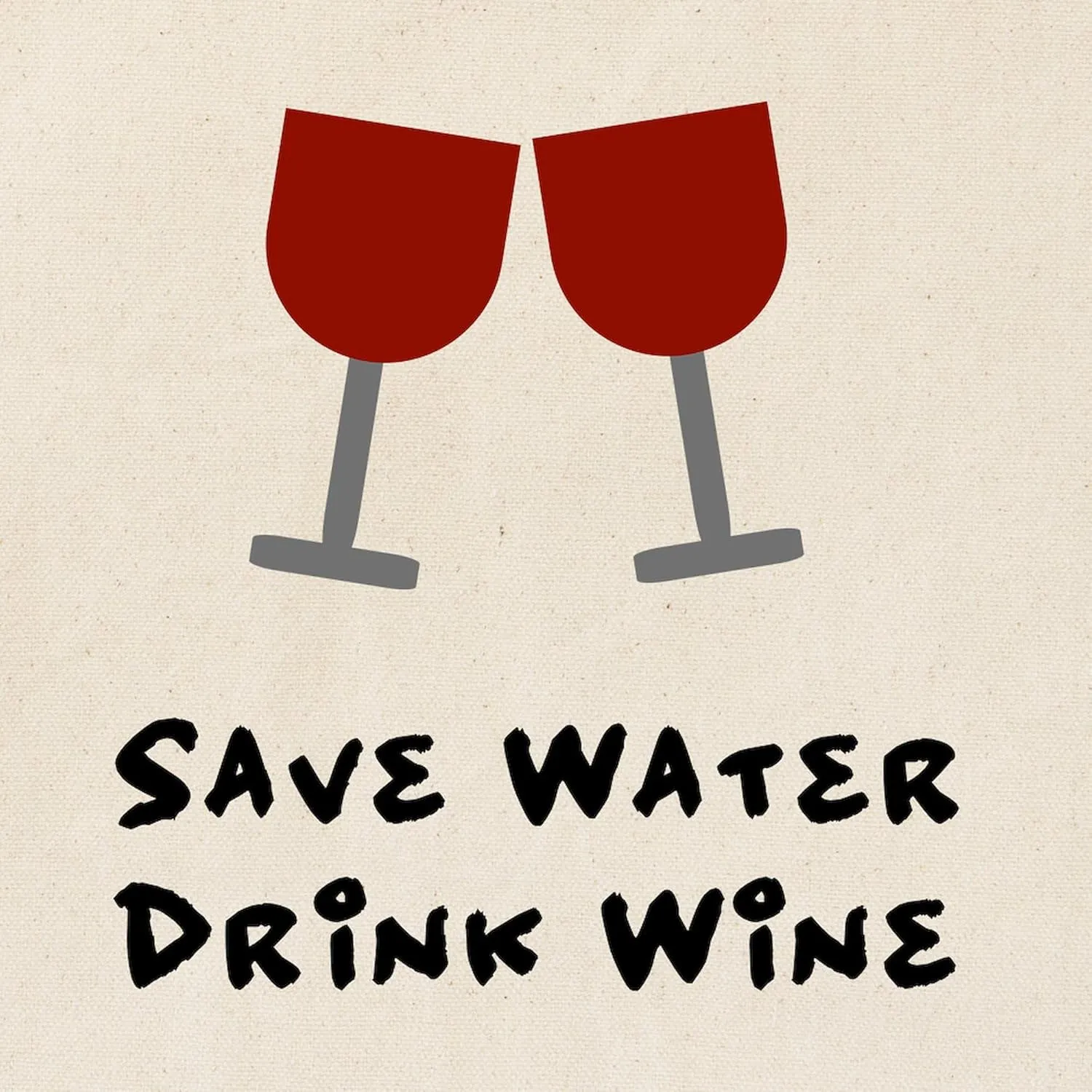 CafePress Save Water Drink Wine Tote Bag Natural Canvas Tote Bag, Reusable Shopping Bag