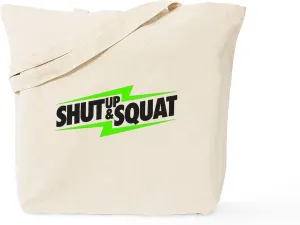 CafePress Shut Up & Squat Tote Bag Natural Canvas Tote Bag, Reusable Shopping Bag