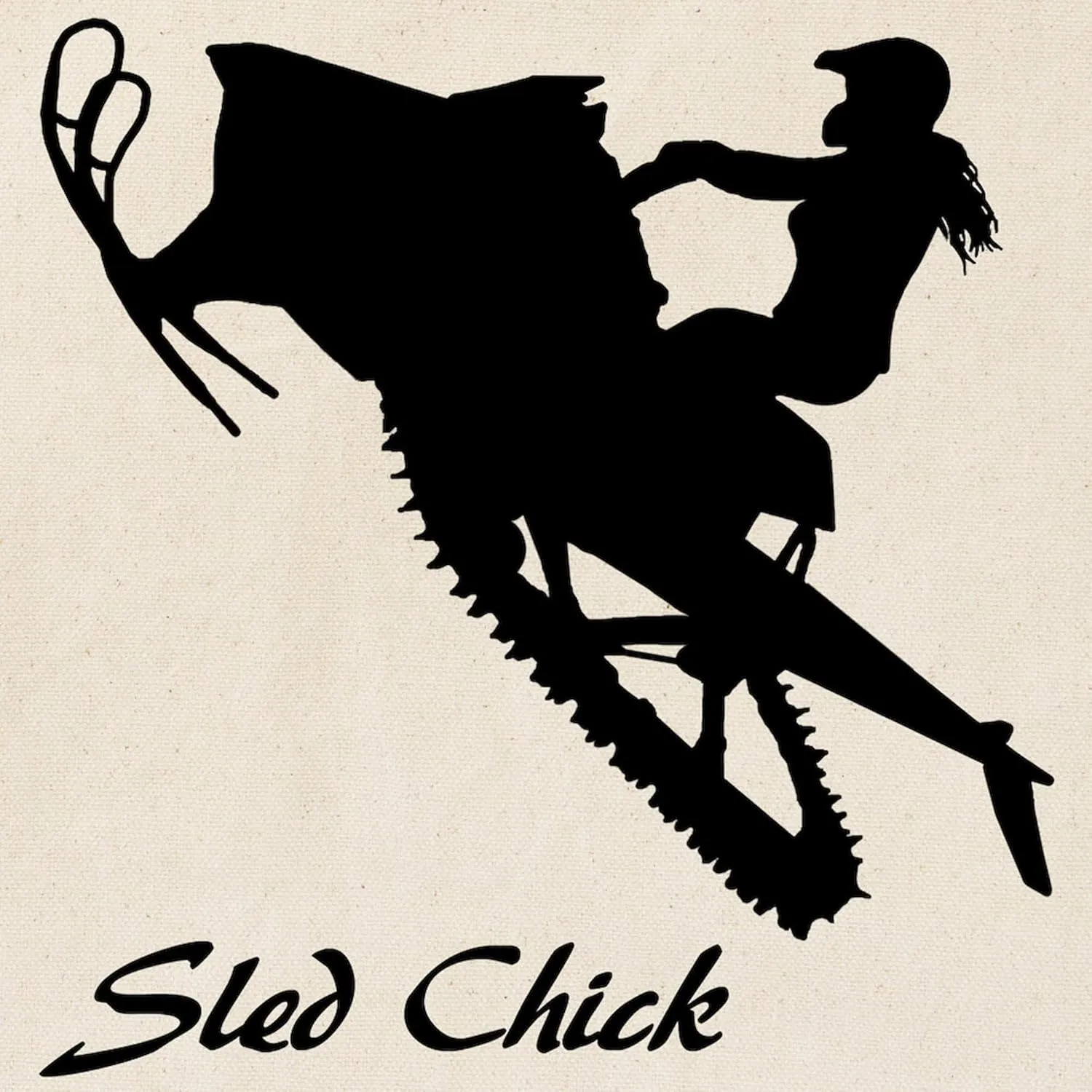 CafePress Sled Chick Tote Bag Natural Canvas Tote Bag, Reusable Shopping Bag