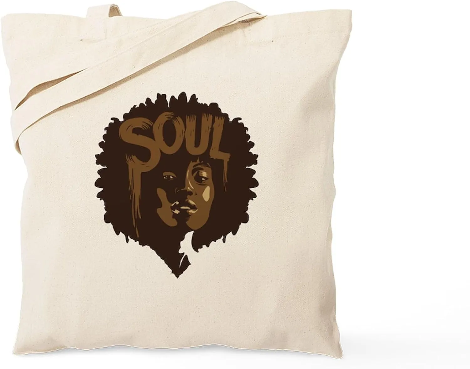 CafePress Soul Fro Tote Bag Natural Canvas Tote Bag, Reusable Shopping Bag
