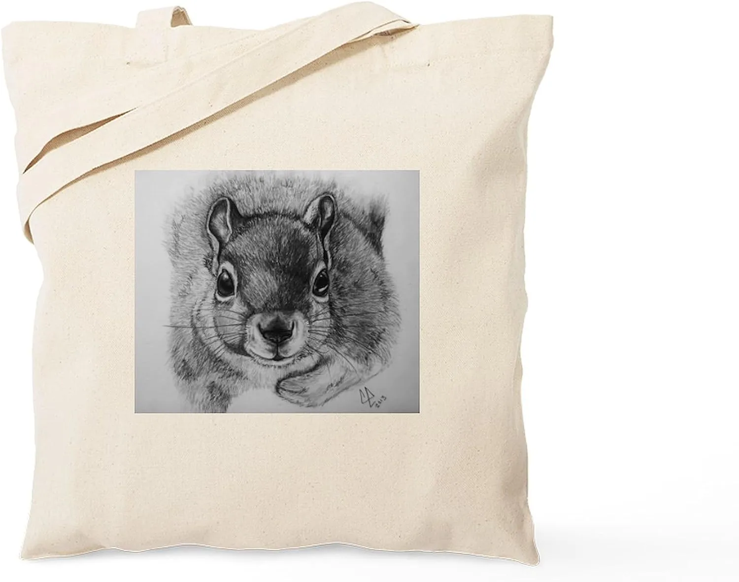 CafePress Squrrel Sketch Tote Bag Natural Canvas Tote Bag, Reusable Shopping Bag