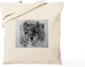 CafePress Squrrel Sketch Tote Bag Natural Canvas Tote Bag, Reusable Shopping Bag