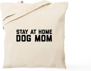 CafePress Stay At Home Dog Mom Tote Bag Natural Canvas Tote Bag, Reusable Shopping Bag