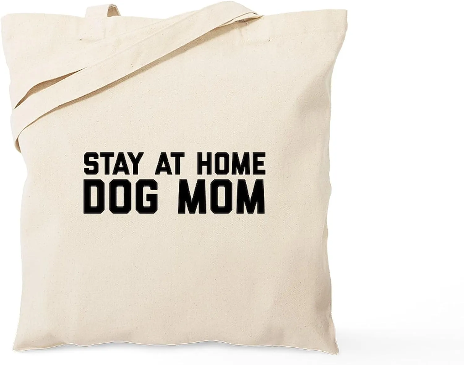CafePress Stay At Home Dog Mom Tote Bag Natural Canvas Tote Bag, Reusable Shopping Bag