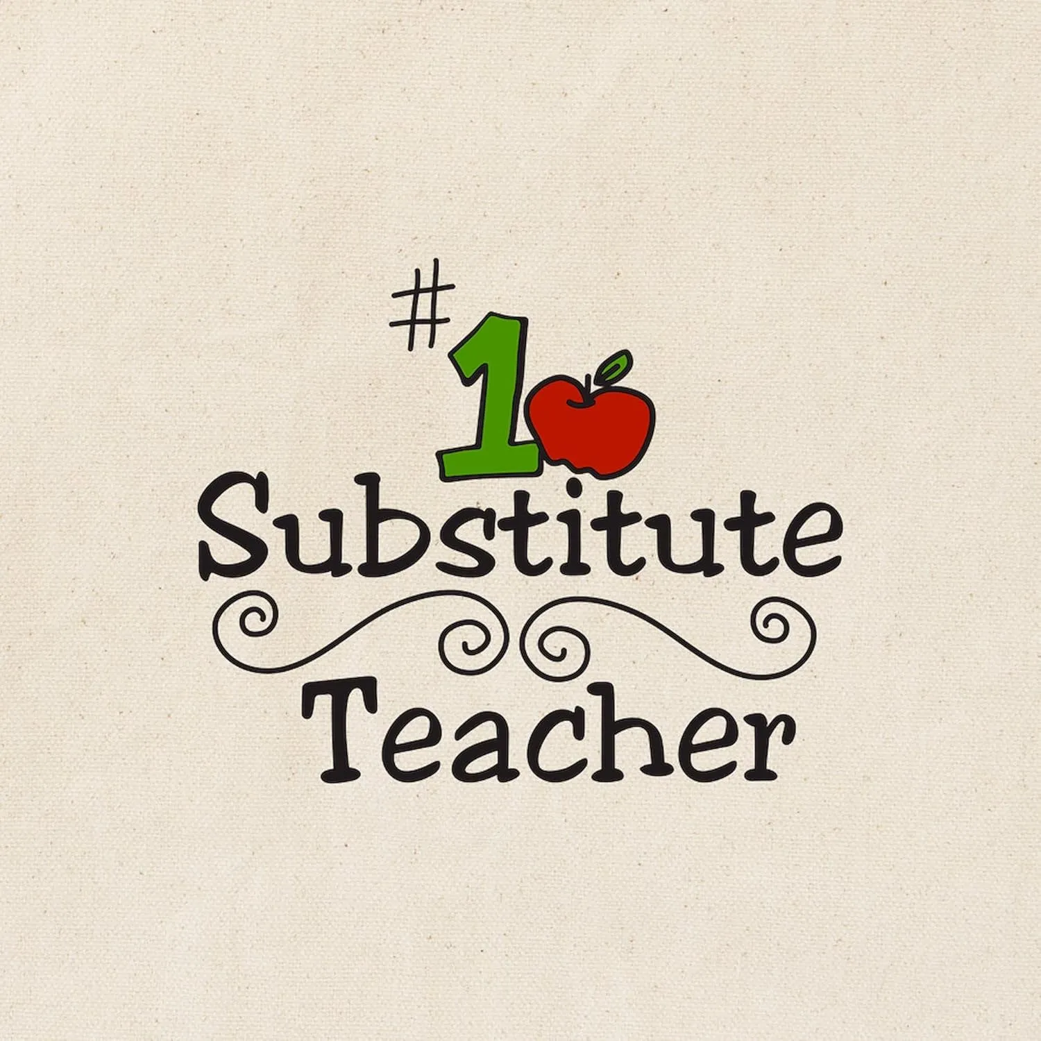 CafePress Substitute Teacher Tote Bag Natural Canvas Tote Bag, Reusable Shopping Bag