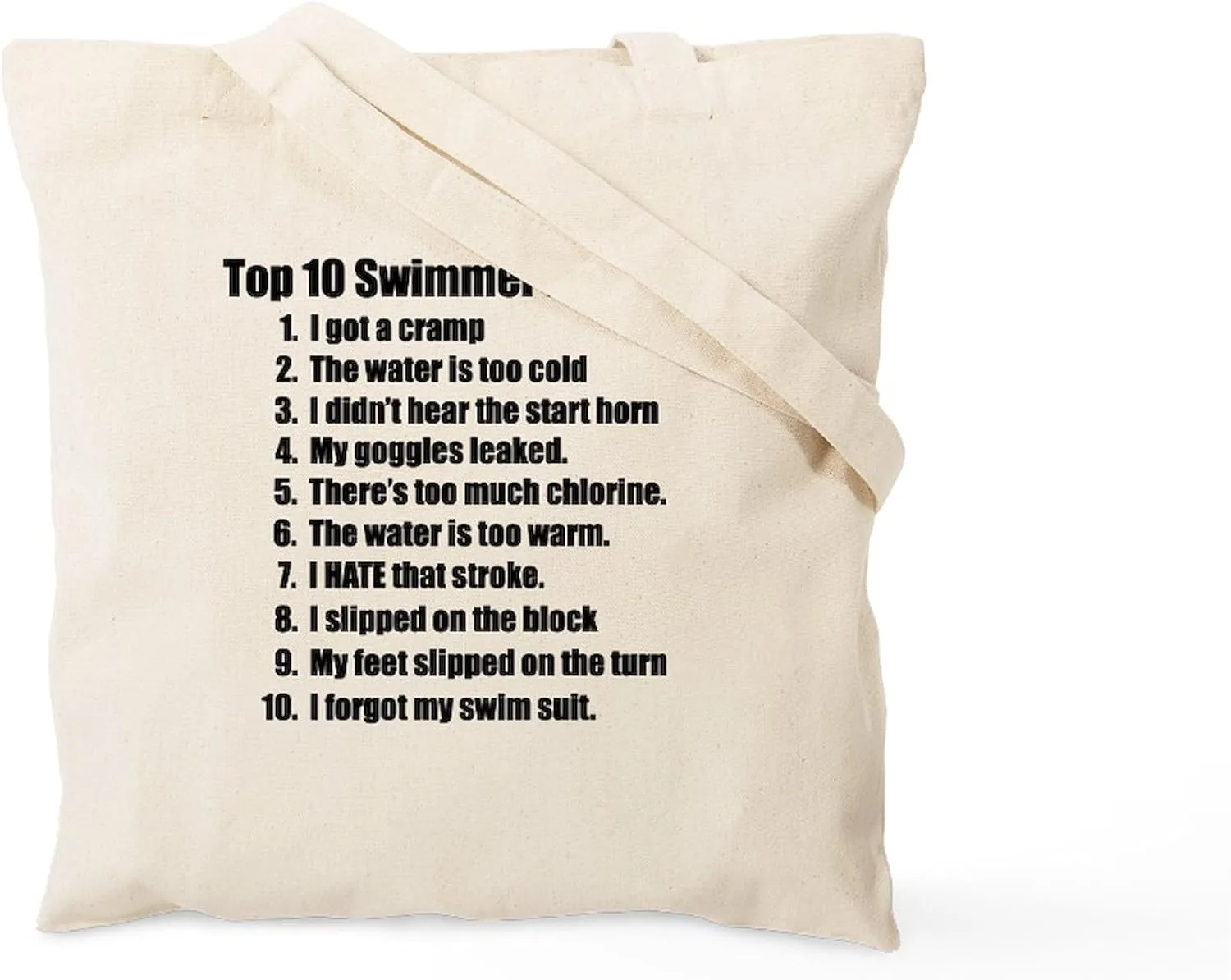 CafePress Swim Excuses Tote Bag Natural Canvas Tote Bag, Reusable Shopping Bag