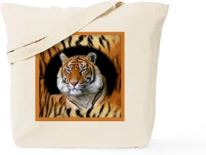 CafePress Tiger Design Tote Bag Natural Canvas Tote Bag, Reusable Shopping Bag
