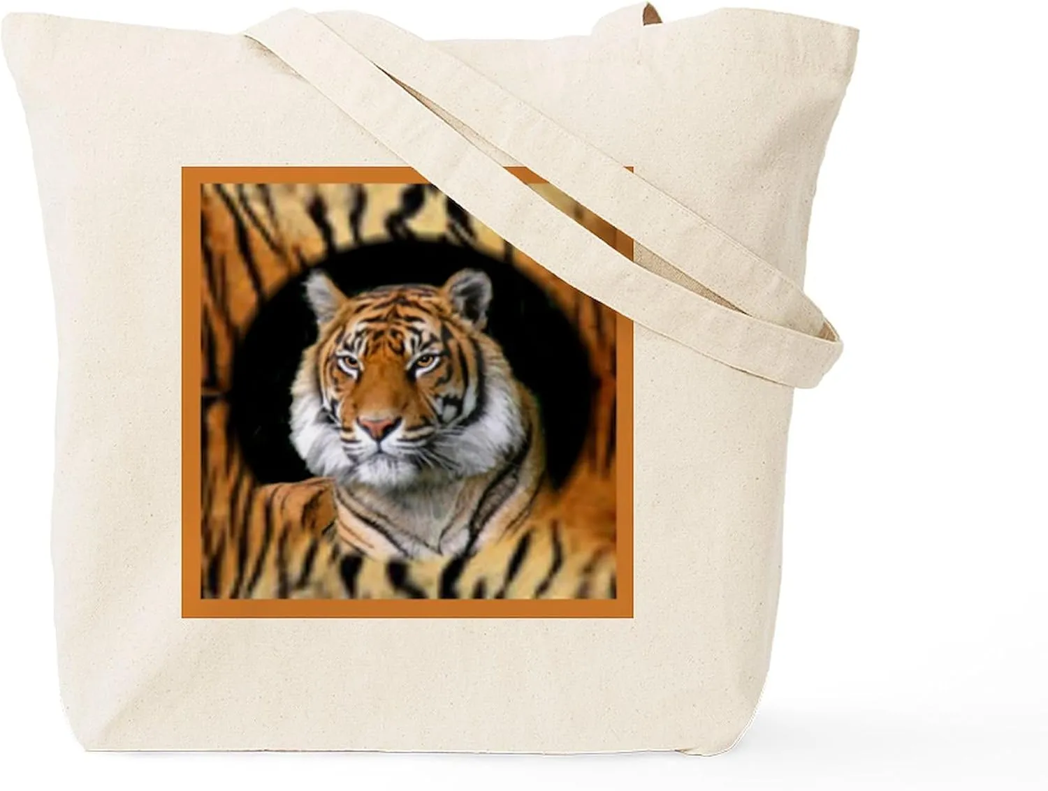 CafePress Tiger Design Tote Bag Natural Canvas Tote Bag, Reusable Shopping Bag