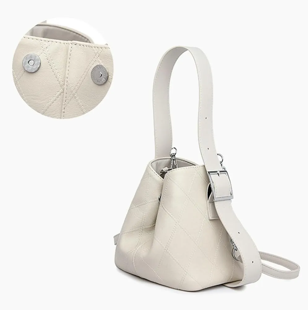 Casual Bucket Bag for Women Simple Cross Body Bags with Large Capacity Trendy Shoulder Bags with Adjustable Strap