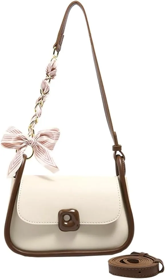 Chic Vegan Leather Shoulder Crossbody Bag for Women Y2k Handbag Purse Small Tote Bag Top Handle Satchel 2024