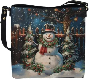 Christmas Shoulder Bucket Bag for Women Large Leather Tote Bag Stylish Hobo Bags Daily Storage Bag with Pockets