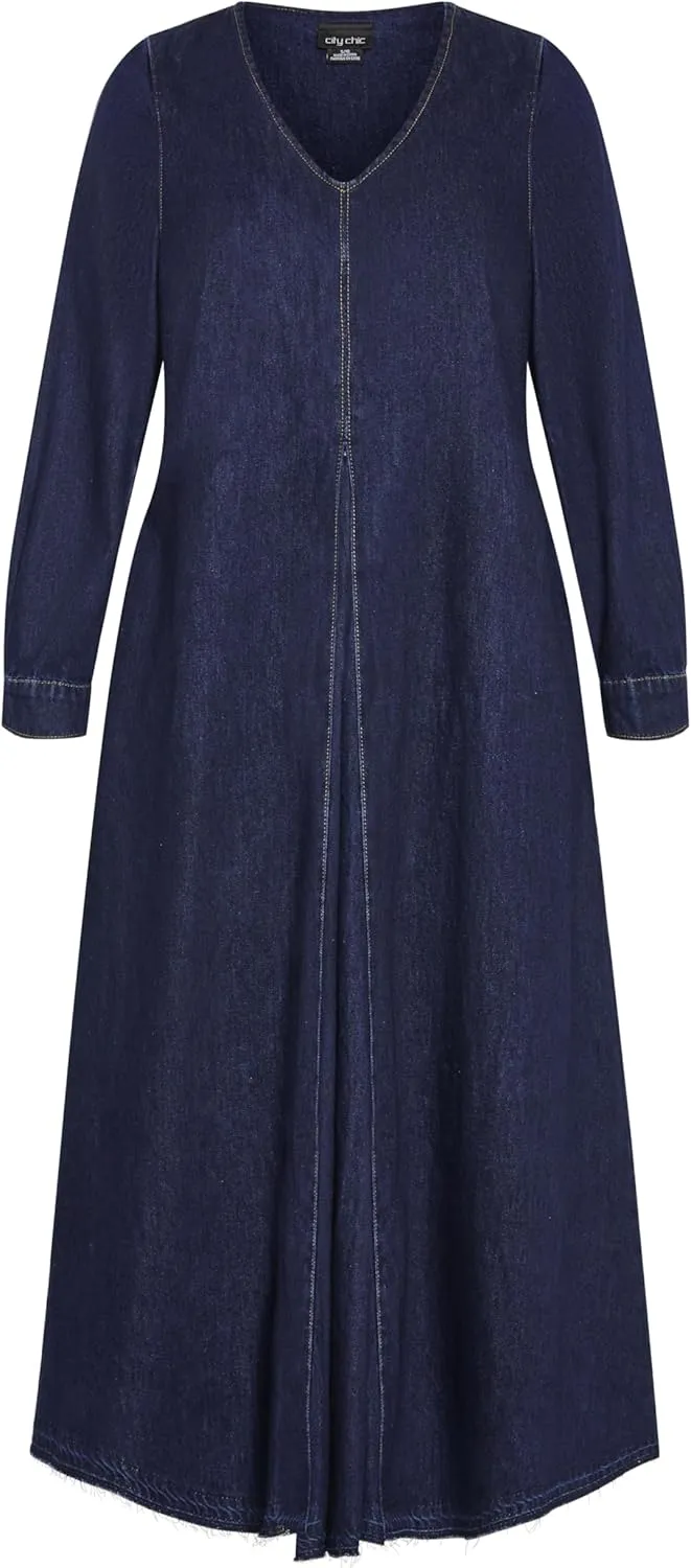 City Chic Women's Plus Size Denim Ivy Dress