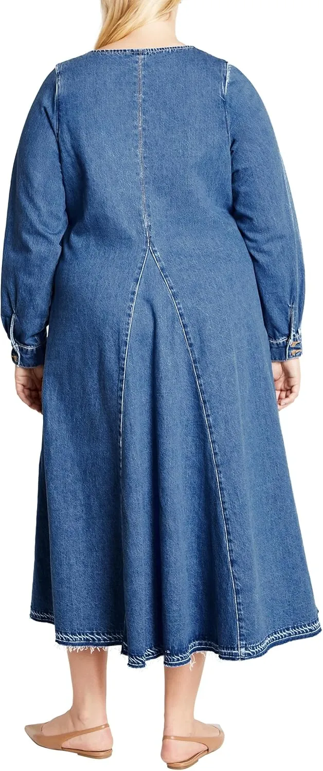 City Chic Women's Plus Size Denim Ivy Dress