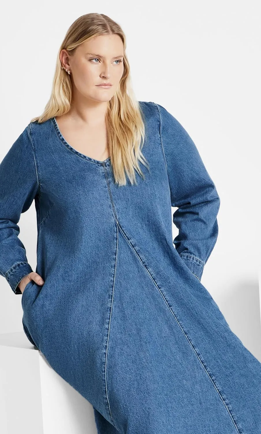 City Chic Women's Plus Size Denim Ivy Dress