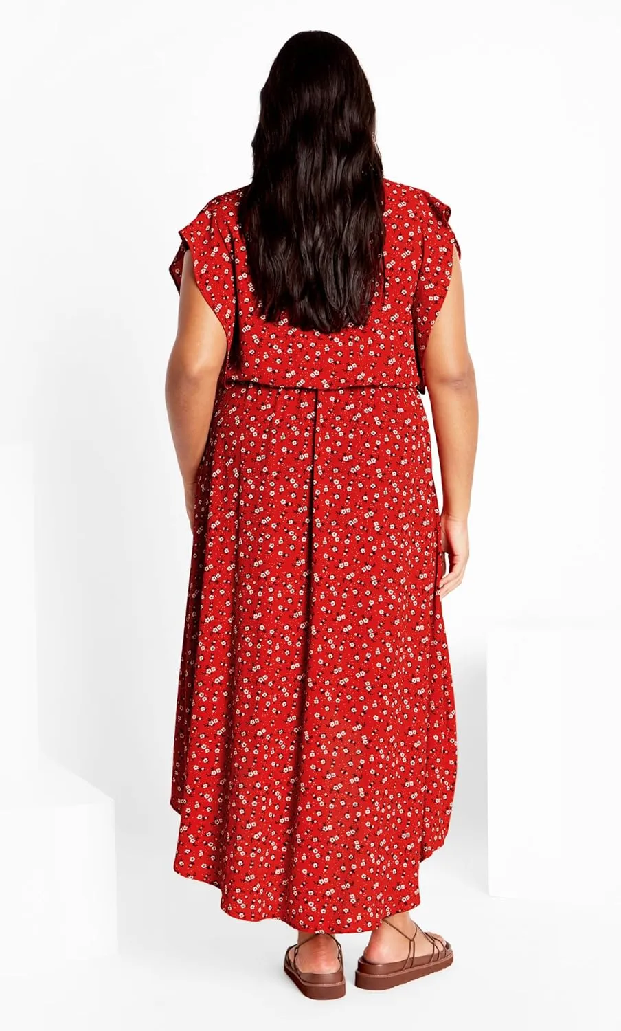 City Chic Women's Plus Size Ditsy Wrap Dress