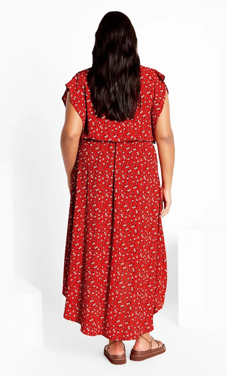 City Chic Women's Plus Size Ditsy Wrap Dress