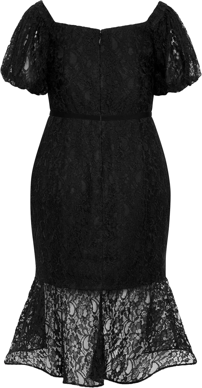 City Chic Women's Plus Size Dress Lace Lily