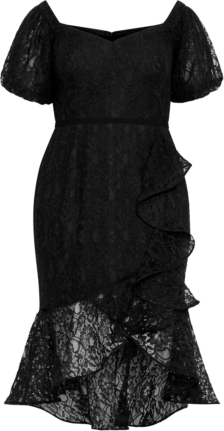 City Chic Women's Plus Size Dress Lace Lily
