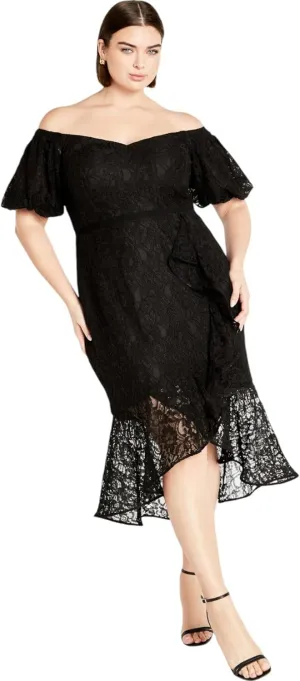 City Chic Women's Plus Size Dress Lace Lily