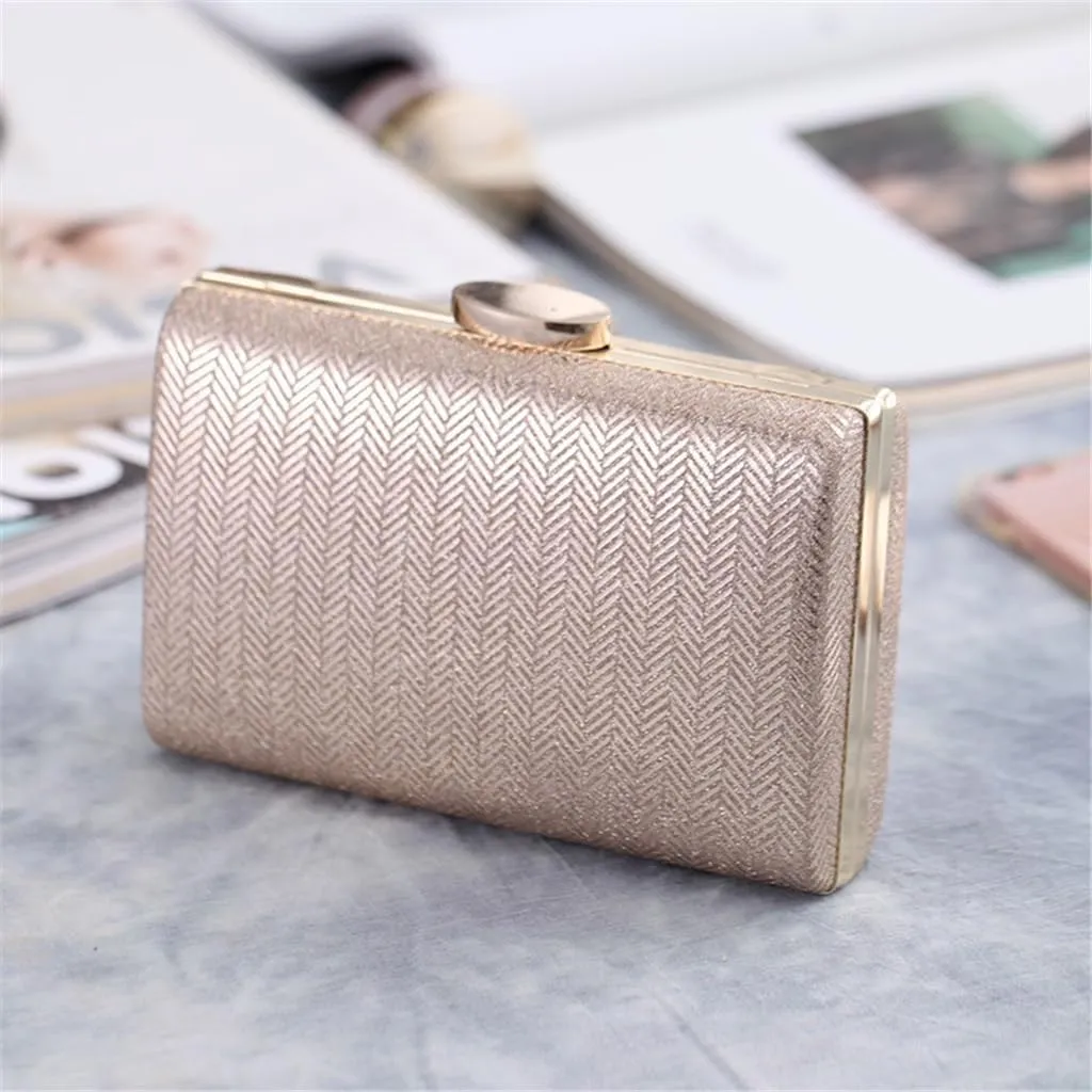 Clutch Evening Bag Checked Synthetic Leather Hard Shell Women's Bag Small Square