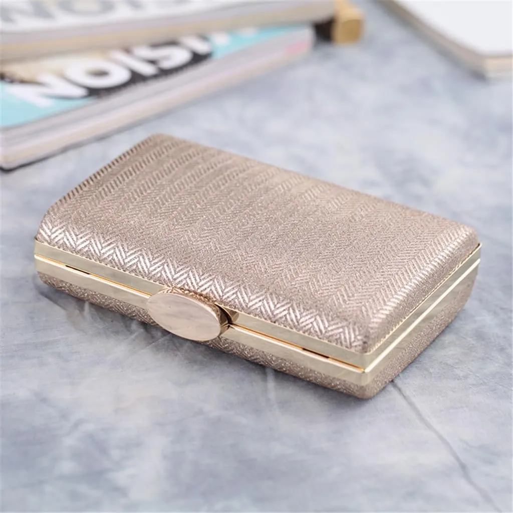 Clutch Evening Bag Checked Synthetic Leather Hard Shell Women's Bag Small Square