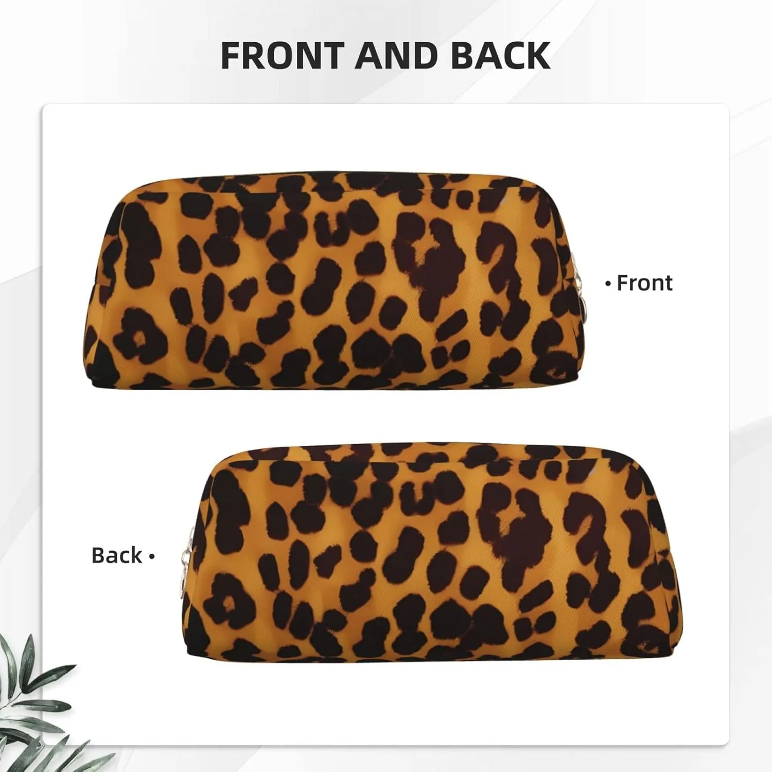 Cool Cheetah Leopard Makeup Bag Travel Toiletry Bags Big Pencil Bag for Women Men Leather Zipper Coin Pouch Purse
