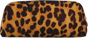 Cool Cheetah Leopard Makeup Bag Travel Toiletry Bags Big Pencil Bag for Women Men Leather Zipper Coin Pouch Purse
