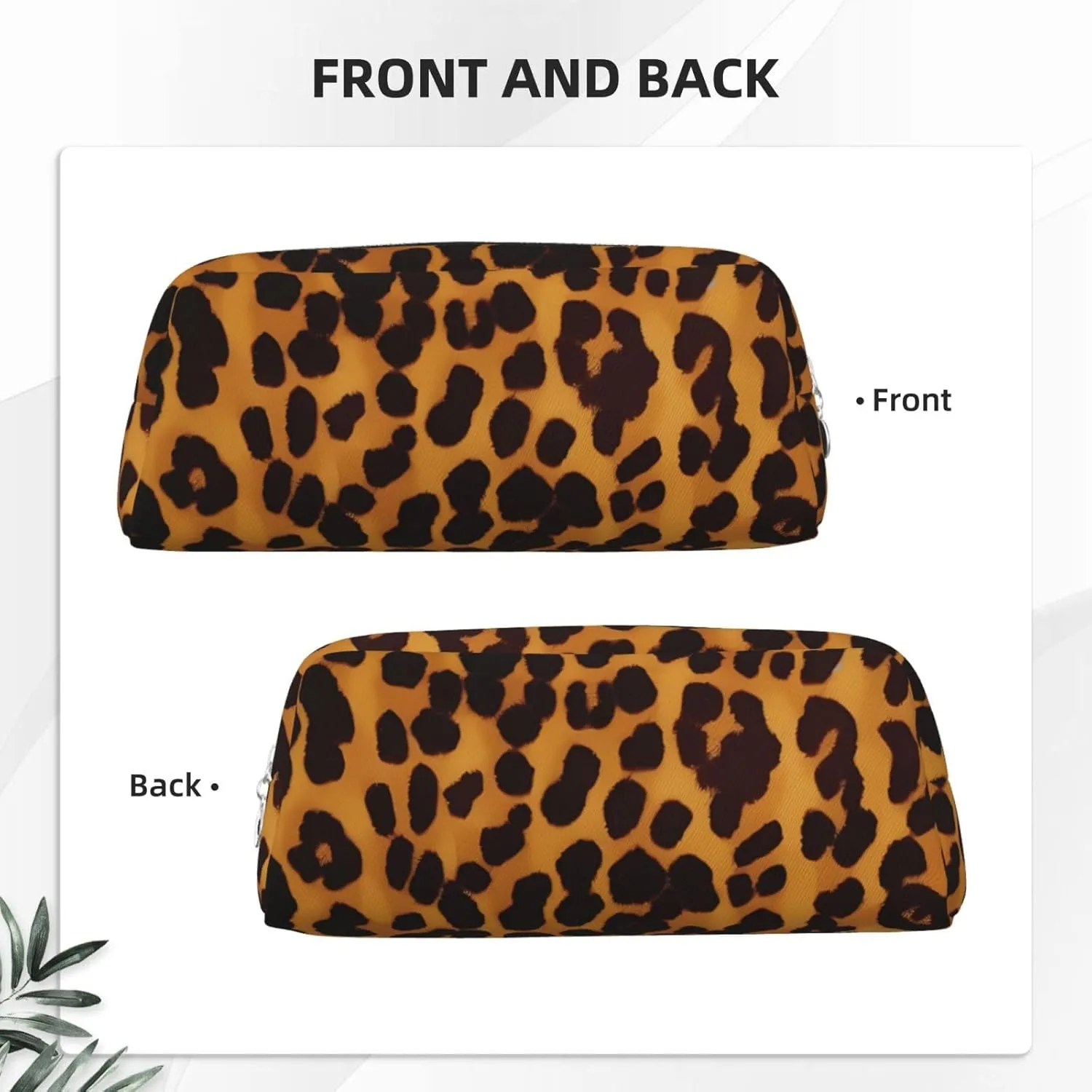 Cool Cheetah Leopard Makeup Bag Travel Toiletry Bags Big Pencil Bag for Women Men Leather Zipper Coin Pouch Purse