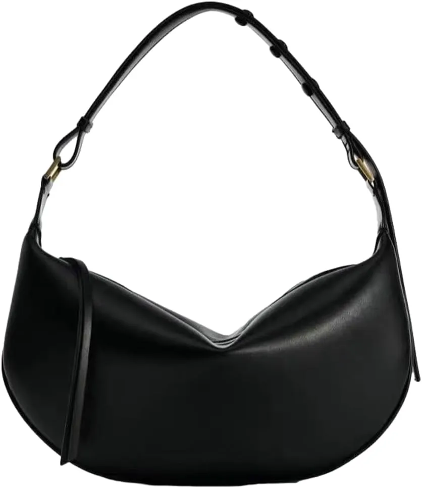 Crescent Shoulder Bags for Women Vegan Leather Tote Purse Underarm Handbag Retro Crossbody Tote Bags Trendy Satchel Handbags