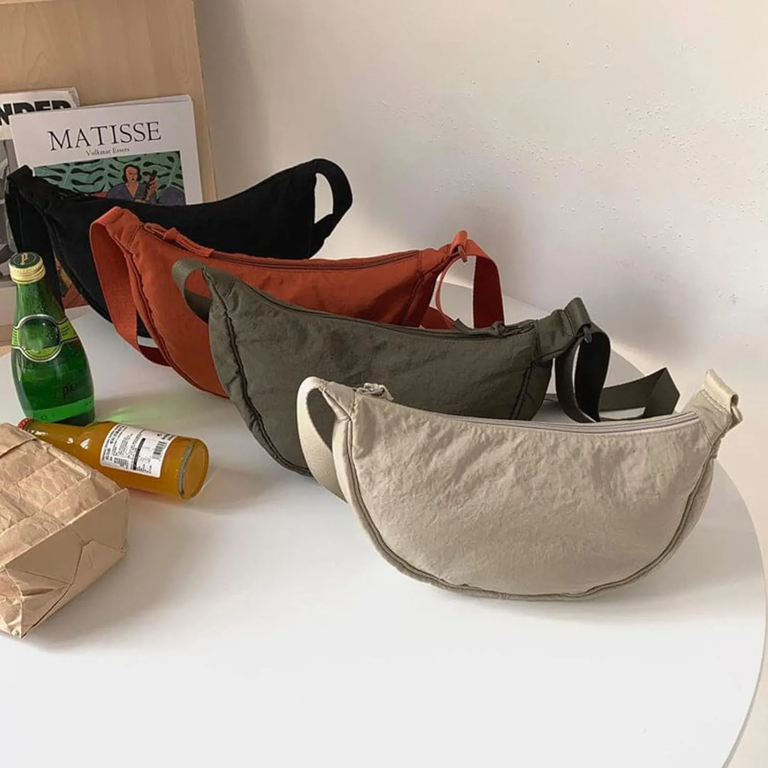 Crossbody Bag Hobo Sling Simple Women Dumpling Bag Trendy Small Shoulder Bag Purse Casual Handbag Adjustable Strap