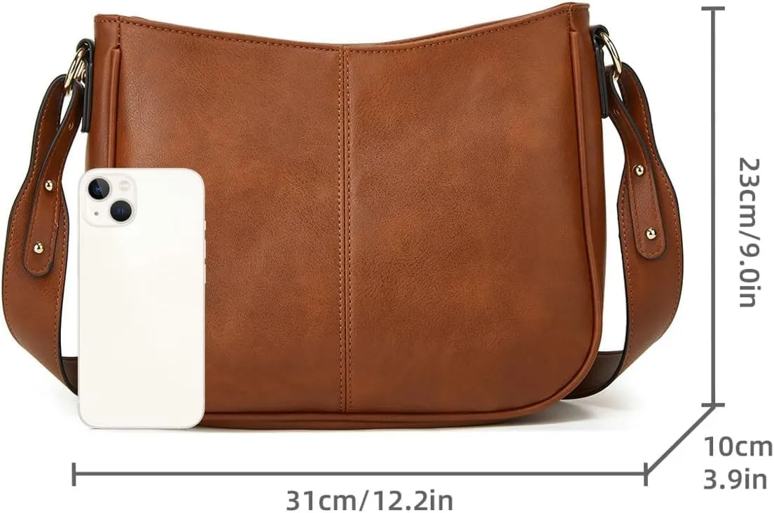 Crossbody Bag Women Shoulder Bag Cute PU Retro Hobo Bags Small Satchel Bag Chic Phone Purse Trendy Tote Handbag