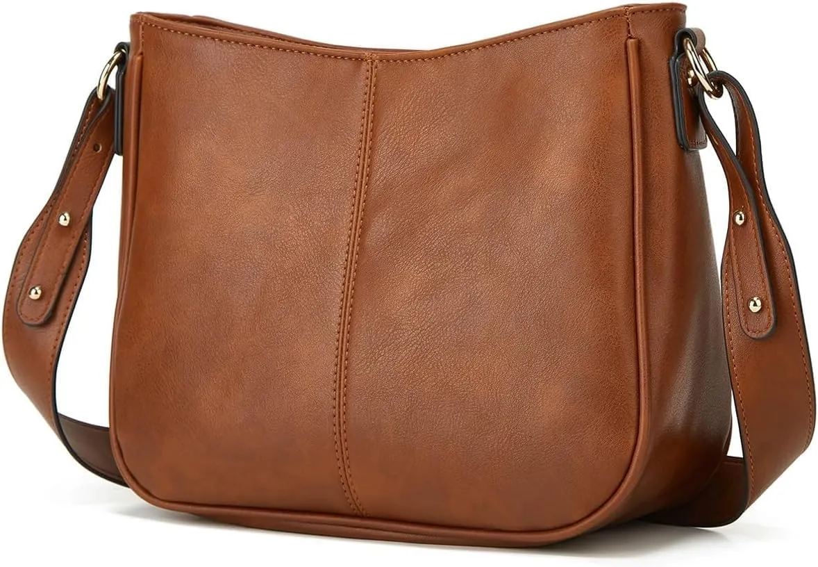 Crossbody Bag Women Shoulder Bag Cute PU Retro Hobo Bags Small Satchel Bag Chic Phone Purse Trendy Tote Handbag