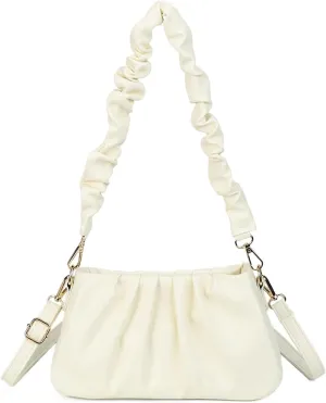 Crossbody Bags for Women Cloud Design Hobo Bags Cute Ruched Shoulder Bag Small Mini Clutch Purses Vegan Leather Bag