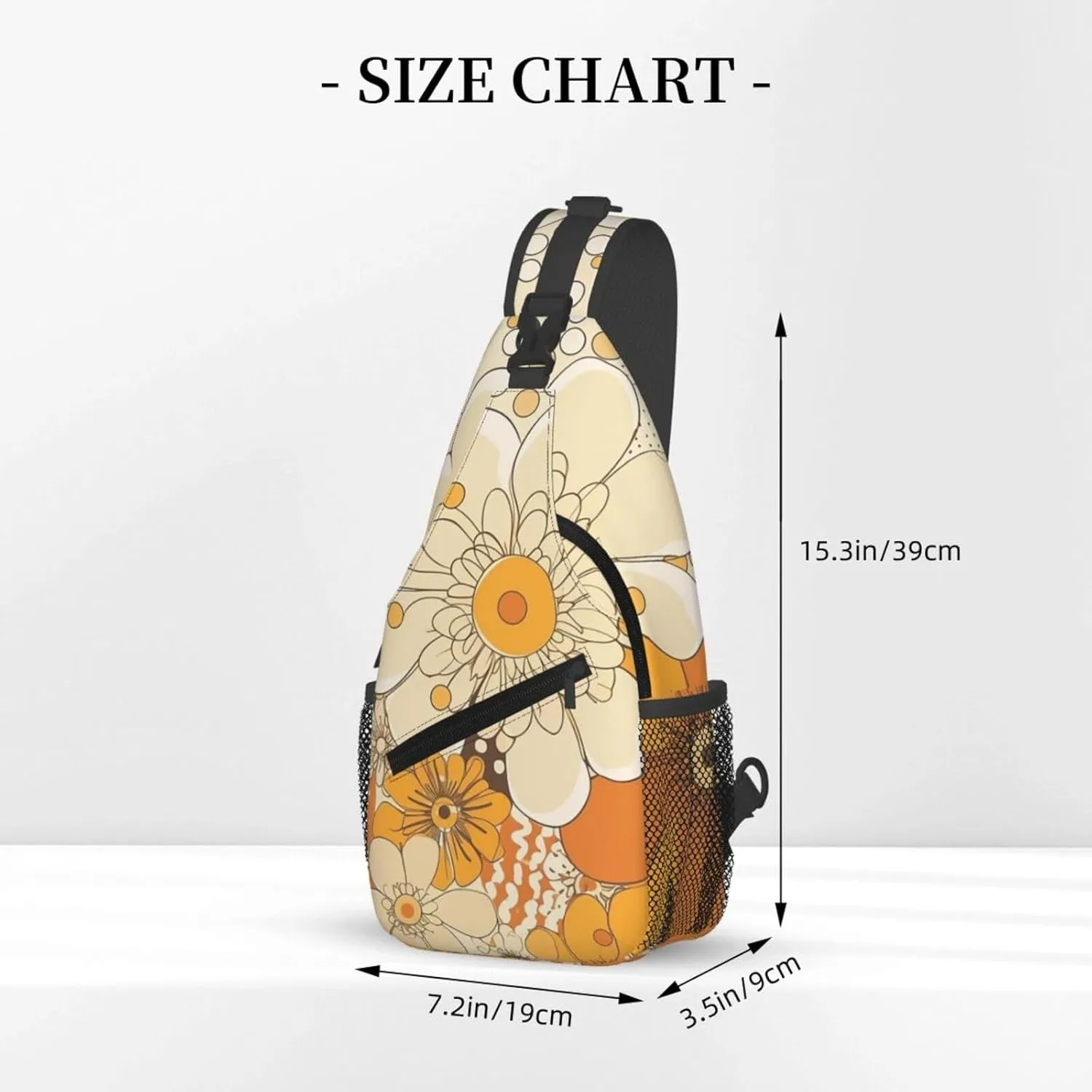 Crossbody Bags for Women Men Trendy Sling Bag Casual Chest Bag Moon Flowers and Butterflies Shoulder Bag for Travel