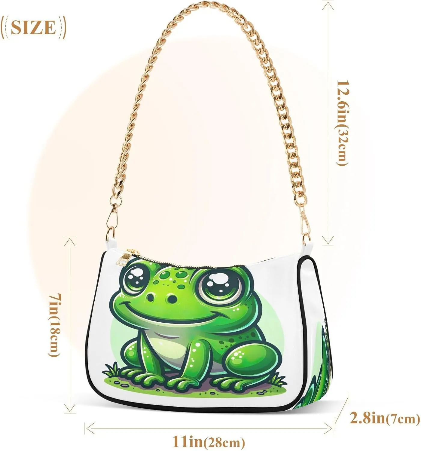 Cute Cartoon Frog Big Eyes Purse with Zipper, Trendy Bags for Women