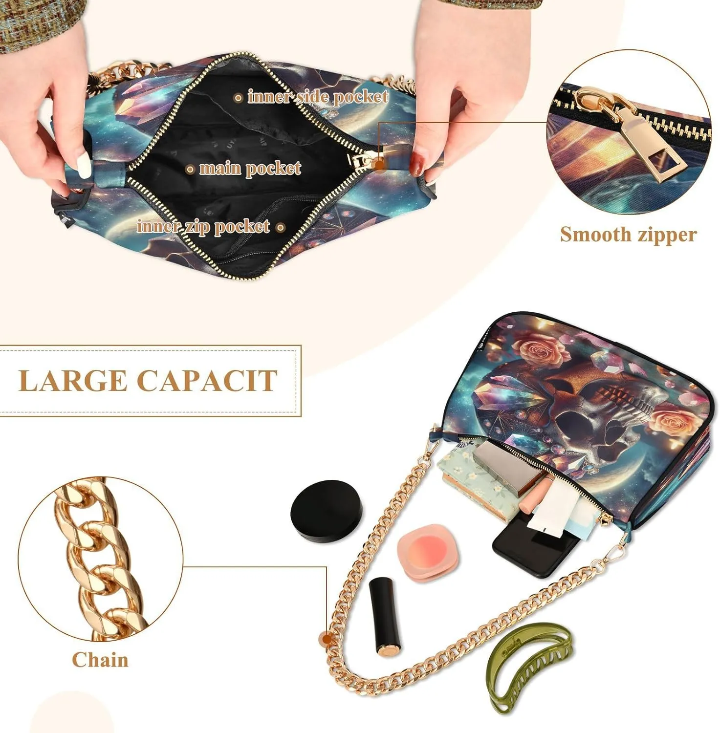Cute Cartoon Frog Big Eyes Purse with Zipper, Trendy Bags for Women
