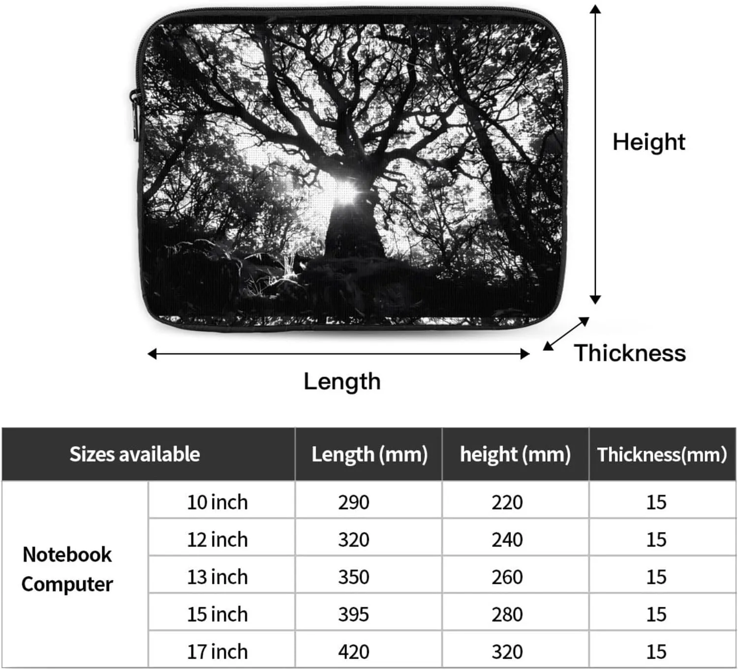 Dappled Light Laptop Inner Bag Laptop Sleeve Case Briefcase Carrying Laptop Cover