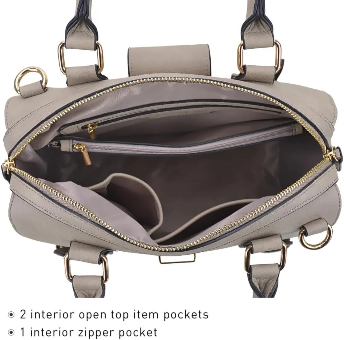 Dasein Women Barrel Handbags Fashion Satchel Bags Top Handle Shoulder Purses Vegan Leather Work Tote