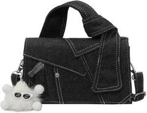 Denim Purse Top Handle Bag Small Shoulder Bags Stylish Purse Handbags With Removable Strap Travel Work