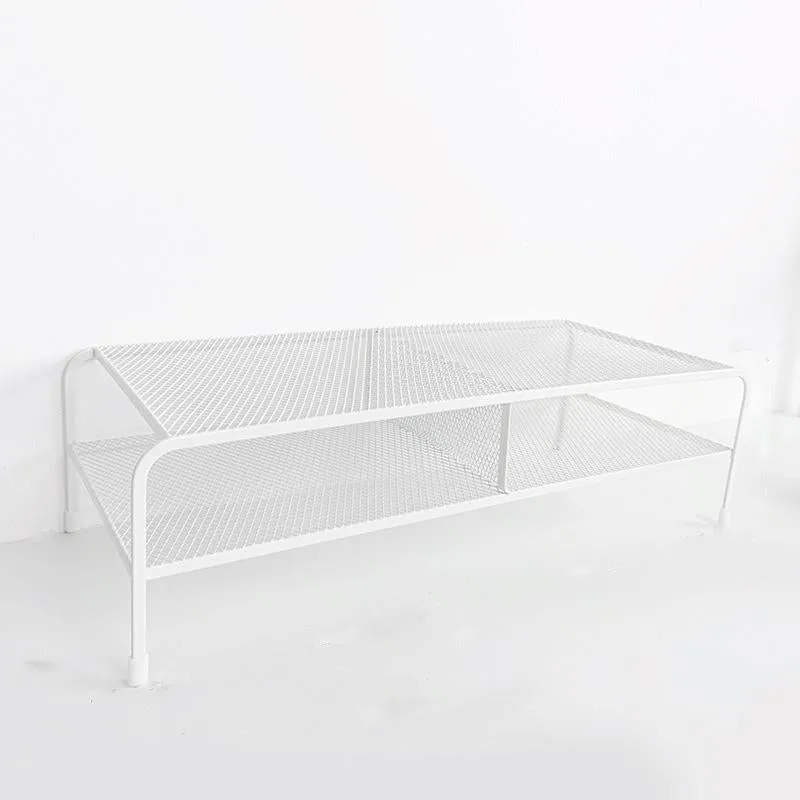 Desk Organizer Bracket for Elevated Computer Monitor - Wrought Iron
