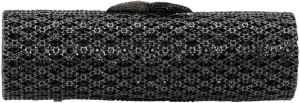 DJBM Women Elegant Cylindrical Banquet Bag Sparkly Rhinestone Chain Clutch Purse for Evening Party