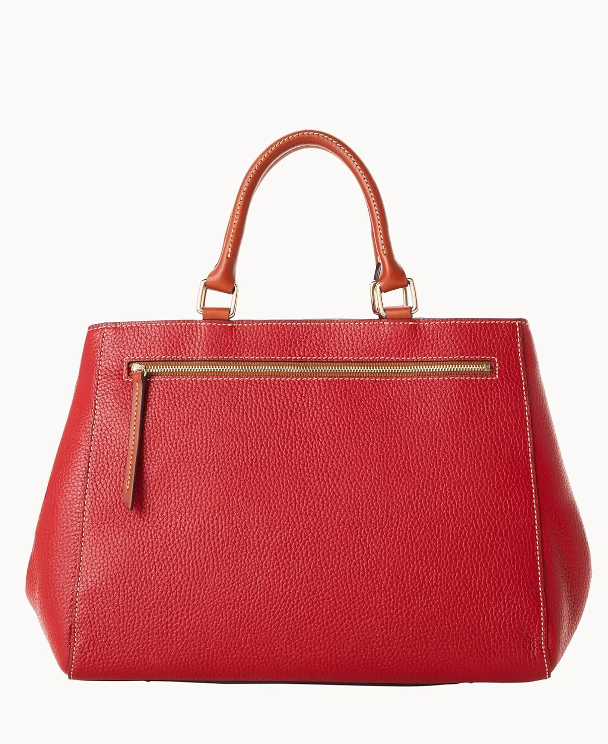 Dooney & Bourke Satchel Bags for Women, Pebble Grain Leather Zip Satchel Handbag with Crossbody Strap