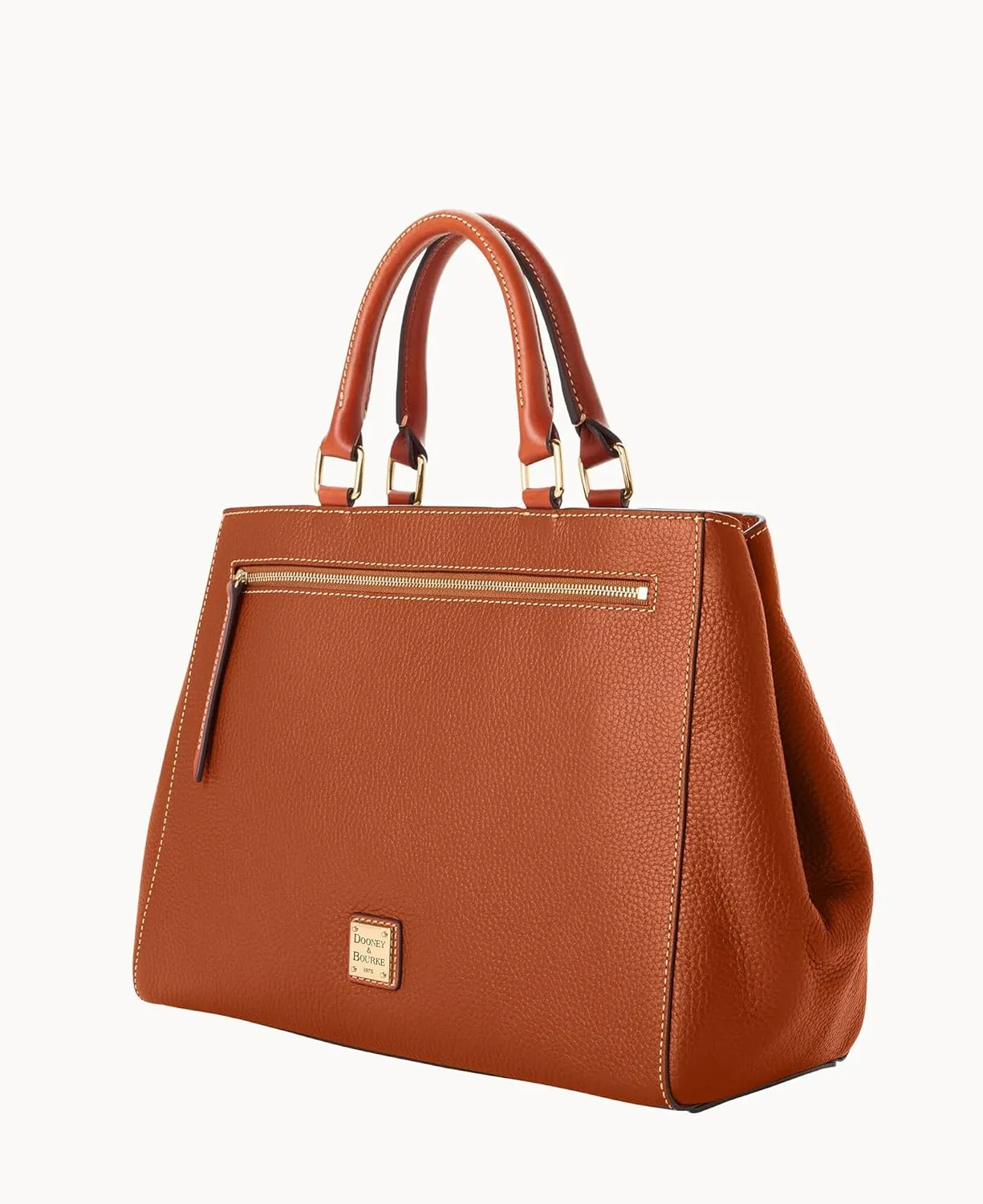 Dooney & Bourke Satchel Bags for Women, Pebble Grain Leather Zip Satchel Handbag with Crossbody Strap