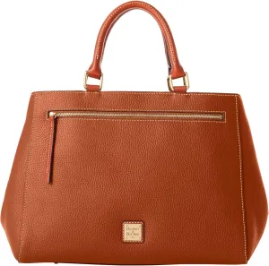 Dooney & Bourke Satchel Bags for Women, Pebble Grain Leather Zip Satchel Handbag with Crossbody Strap