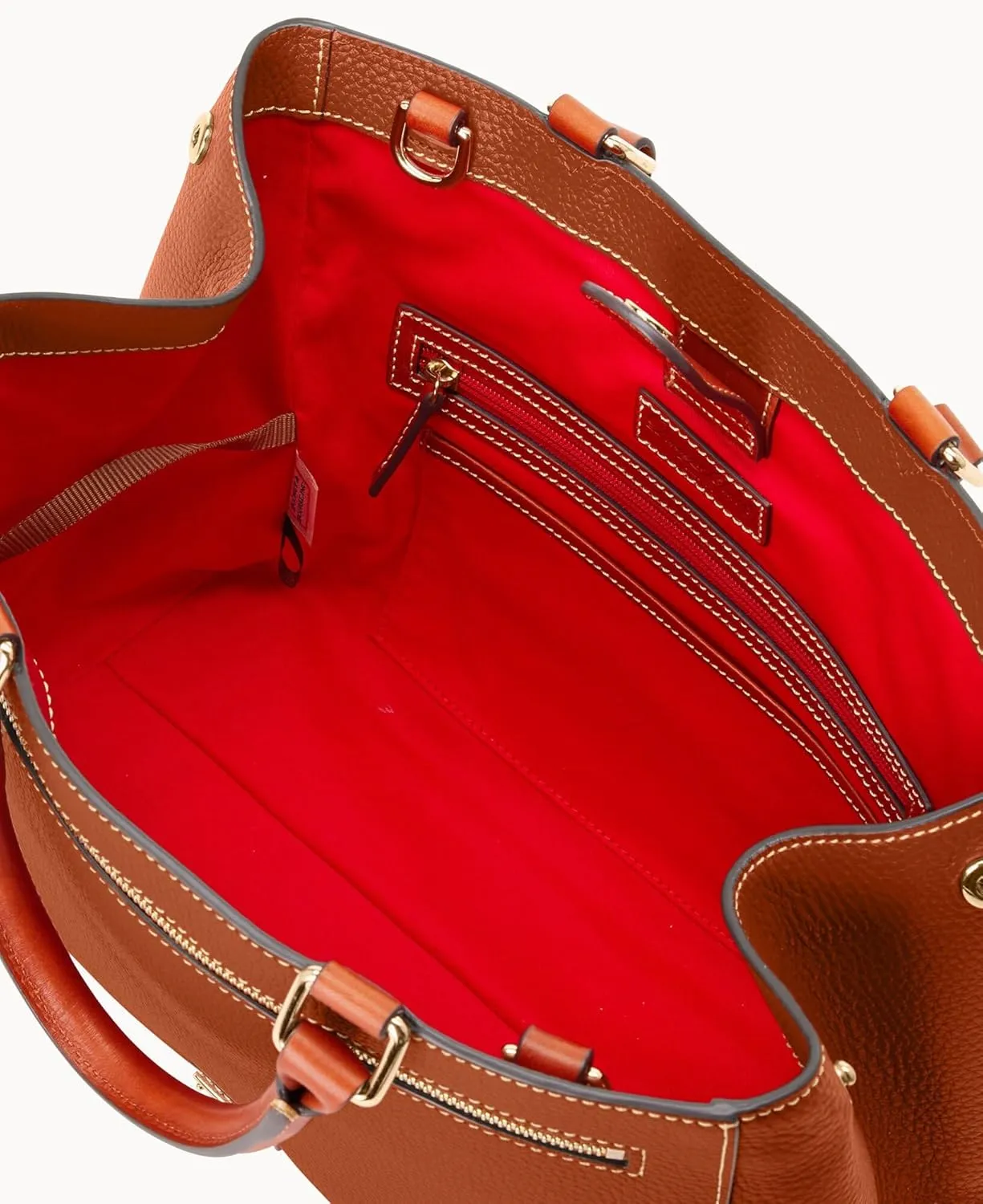 Dooney & Bourke Satchel Bags for Women, Pebble Grain Leather Zip Satchel Handbag with Crossbody Strap